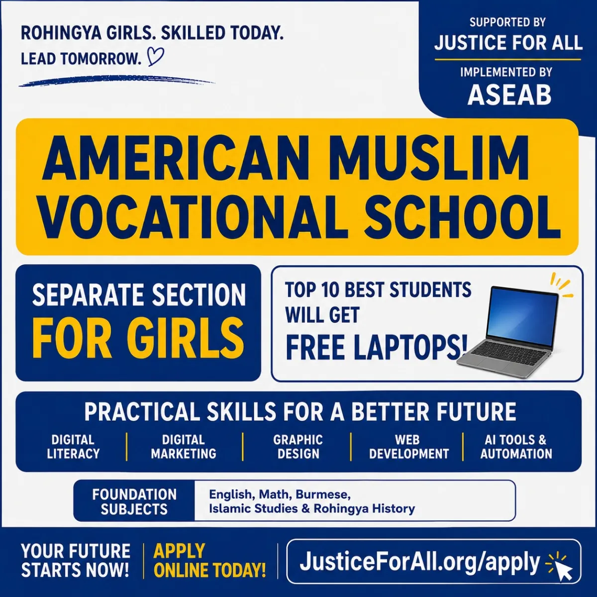 American Muslim Vocational School Encourages More Rohingya Girls to Apply for Training Program – Rohingya Khobor